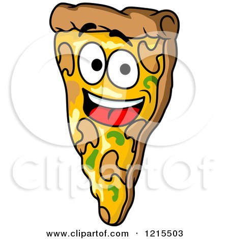 Clipart of a Happy Pizza Slice Character - Royalty Free Vector Illustration by Vector Tradition SM