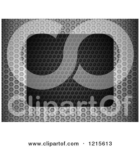 Clipart of a 3d Metal Mesh Texture with a Black Center - Royalty Free Vector Illustration by elaineitalia