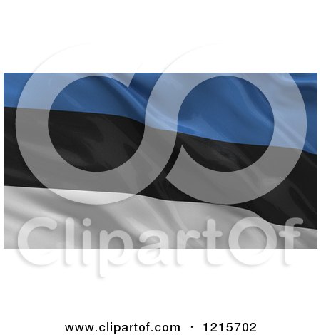 Clipart of a 3d Waving Flag of Estonia with Rippled Fabric - Royalty Free Illustration by stockillustrations