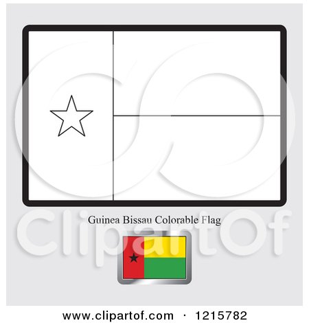 Clipart of a Coloring Page and Sample for a Guinea Bissau Flag - Royalty Free Vector Illustration by Lal Perera