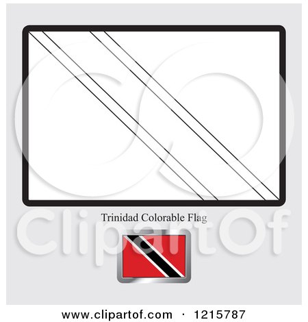 Clipart of a Coloring Page and Sample for a Trinidad and Tobago Flag - Royalty Free Vector Illustration by Lal Perera