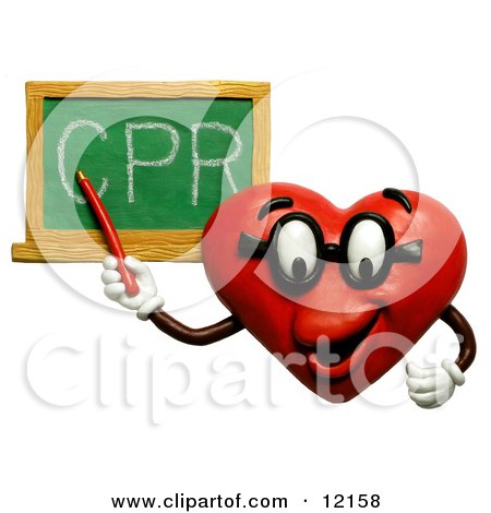 3d Heart Teacher Discussing CPR Posters, Art Prints