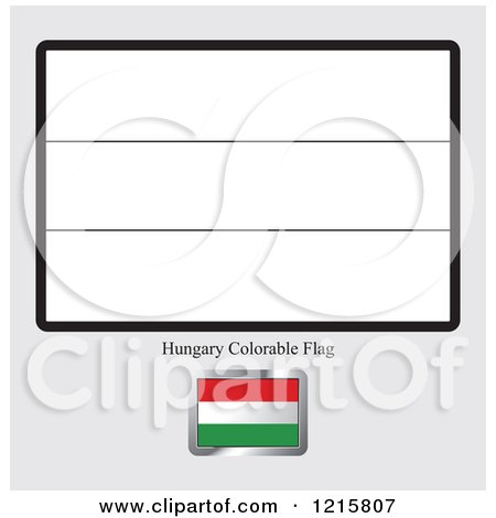 Clipart of a Coloring Page and Sample for a Hungary Flag - Royalty Free Vector Illustration by Lal Perera
