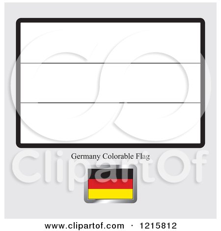Clipart of a Coloring Page and Sample for a Germany Flag - Royalty Free Vector Illustration by Lal Perera