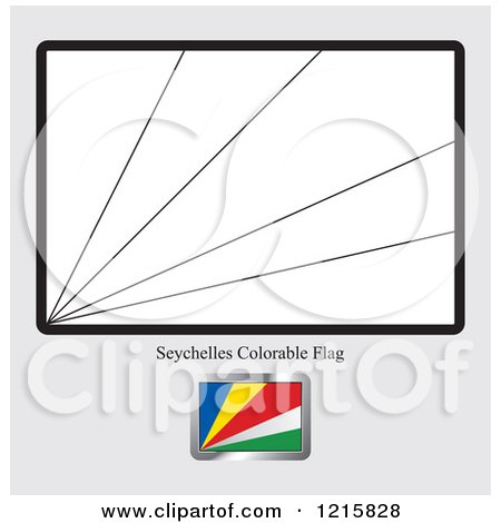 Clipart of a Coloring Page and Sample for a Seychelles Flag - Royalty Free Vector Illustration by Lal Perera