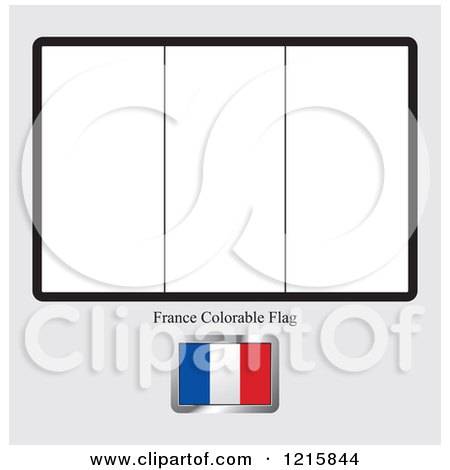 Clipart of a Coloring Page and Sample for a France Flag - Royalty Free Vector Illustration by Lal Perera