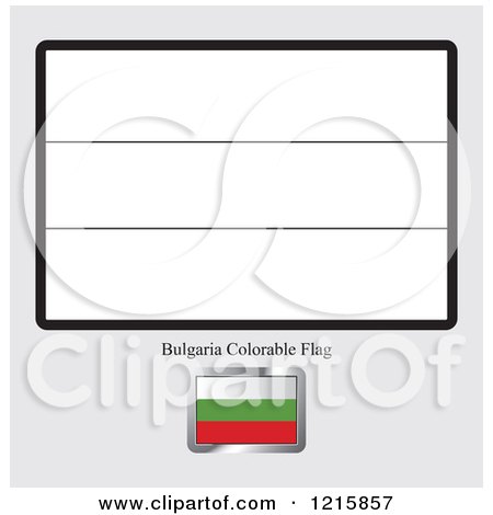 Clipart of a Coloring Page and Sample for a Bulgaria Flag - Royalty Free Vector Illustration by Lal Perera