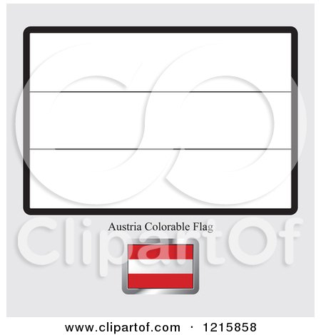 Clipart of a Coloring Page and Sample for an Austria Flag - Royalty Free Vector Illustration by Lal Perera