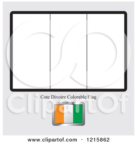 Clipart of a Coloring Page and Sample for an Ivory Coast Flag - Royalty Free Vector Illustration by Lal Perera
