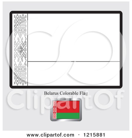 Clipart of a Coloring Page and Sample for a Belarus Flag - Royalty Free Vector Illustration by Lal Perera