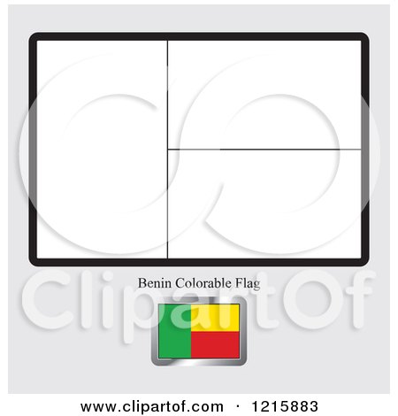 Clipart of a Coloring Page and Sample for a Benin Flag - Royalty Free Vector Illustration by Lal Perera