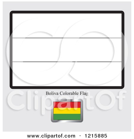 Clipart of a Coloring Page and Sample for a Bolivia Flag - Royalty Free Vector Illustration by Lal Perera