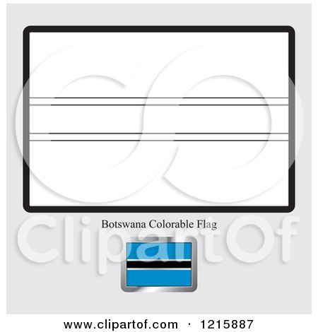 Clipart of a Coloring Page and Sample for a Botswana Flag - Royalty Free Vector Illustration by Lal Perera