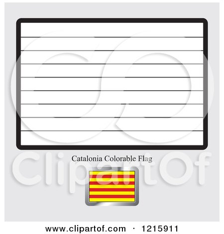 Clipart of a Coloring Page and Sample for a Catalonia Flag - Royalty Free Vector Illustration by Lal Perera