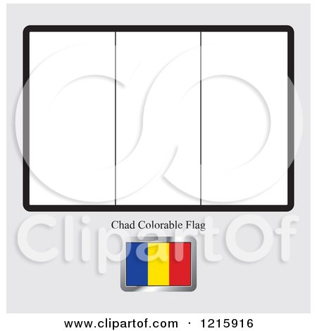 Clipart of a Coloring Page and Sample for a Chad Flag - Royalty Free Vector Illustration by Lal Perera