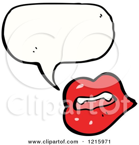 Cartoon of Speaking Vampire Lips - Royalty Free Vector Illustration by lineartestpilot