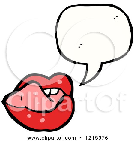 Cartoon of Speaking Vampire Lips - Royalty Free Vector Illustration by lineartestpilot