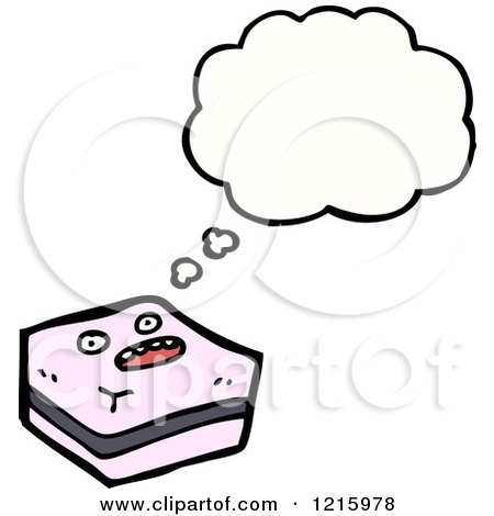 Cartoon of a Licorice Candy Thinking - Royalty Free Vector Illustration by lineartestpilot