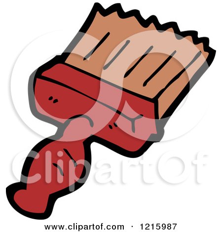 Cartoon of a Paintbrush - Royalty Free Vector Illustration by lineartestpilot
