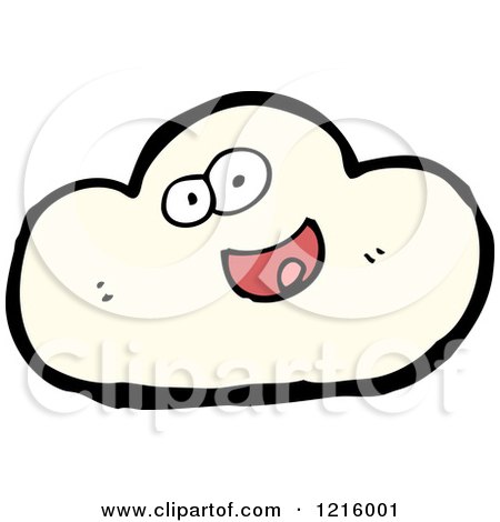 Cartoon of a SmilinyCloud - Royalty Free Vector Illustration by lineartestpilot