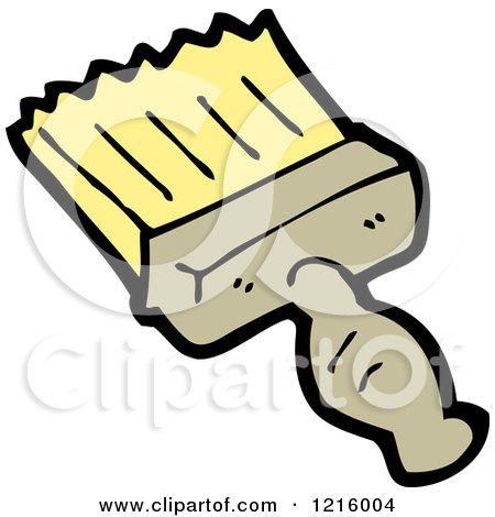 Cartoon of a Paintbrush - Royalty Free Vector Illustration by lineartestpilot