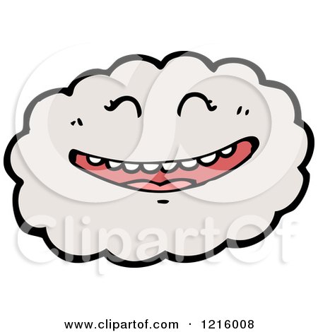 Cartoon of a Stormy Cloud - Royalty Free Vector Illustration by lineartestpilot