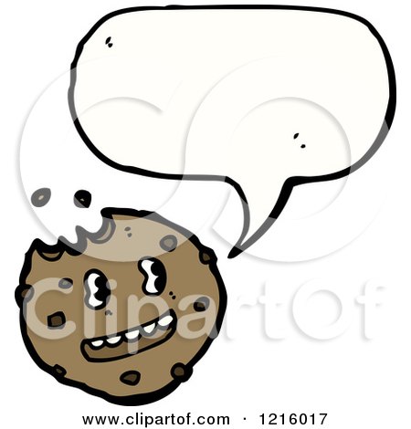 Cartoon of a Speaking Cookie, - Royalty Free Vector Illustration by lineartestpilot