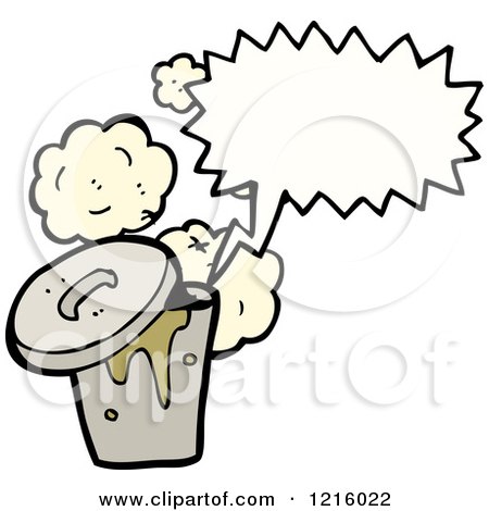 Cartoon of a Speaking Garbage Can - Royalty Free Vector Illustration by lineartestpilot