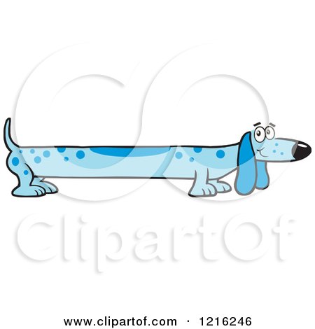 Clipart of a Long Blue Dog - Royalty Free Vector Illustration by Johnny Sajem