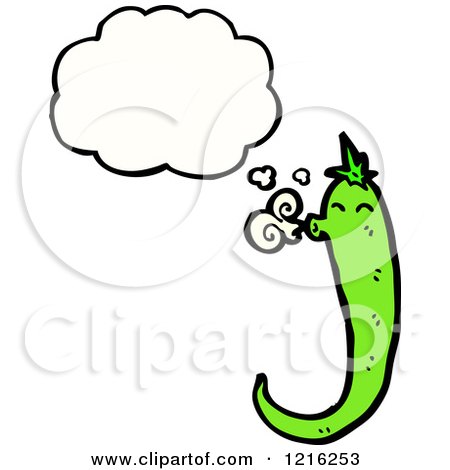 Cartoon of a Thinking Chili Pepper - Royalty Free Vector Illustration by lineartestpilot