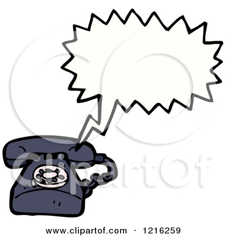 Cartoon of a Speaking Landline Telephone - Royalty Free Vector Illustration by lineartestpilot