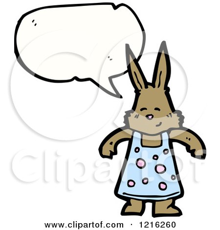 Cartoon of a Speaking Bunny - Royalty Free Vector Illustration by lineartestpilot
