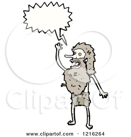 Cartoon of a Speaking Wildman - Royalty Free Vector Illustration by lineartestpilot