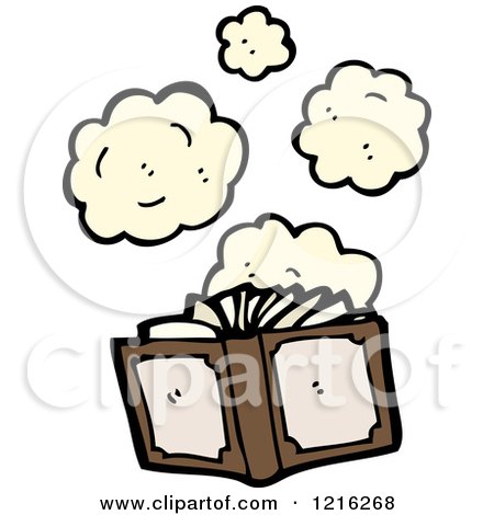 Cartoon of a Dusty Book - Royalty Free Vector Illustration by lineartestpilot