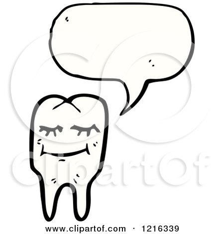 Cartoon of a Tooth Speaking - Royalty Free Vector Illustration by lineartestpilot
