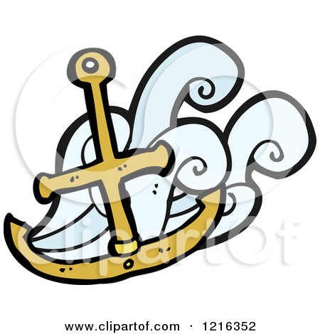 Cartoon of a Ship's Anchor - Royalty Free Vector Illustration by lineartestpilot