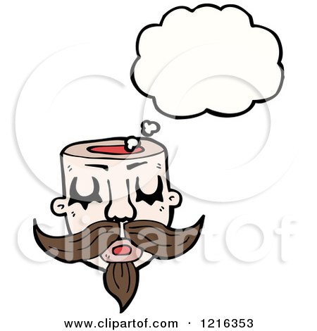 Cartoon of a Thinking Head - Royalty Free Vector Illustration by lineartestpilot