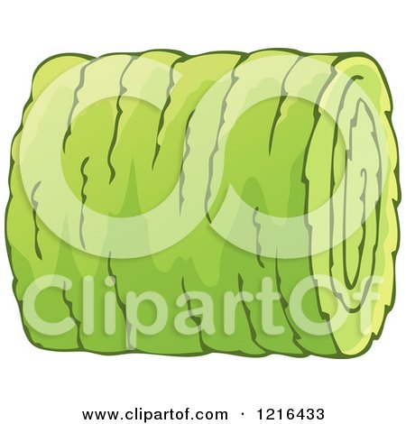 Clipart of a Freshly Rolled Hay Bale 2 - Royalty Free Vector Illustration by visekart