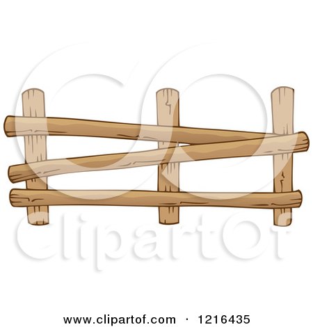 Clipart of a Log Farm Fence 2 - Royalty Free Vector Illustration by visekart