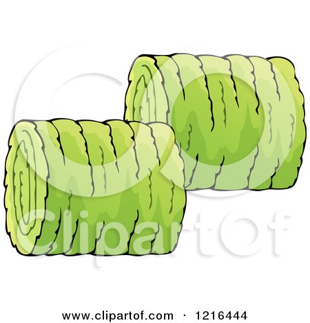 Clipart of Freshly Rolled Hay Bales - Royalty Free Vector Illustration by visekart