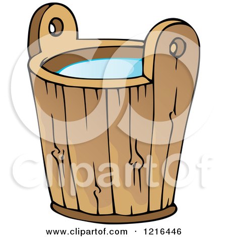 Clipart of a Wooden Water Bucket 2 - Royalty Free Vector Illustration by visekart