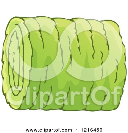 Clipart of a Freshly Rolled Hay Bale - Royalty Free Vector Illustration by visekart