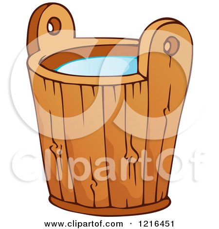 Clipart of a Wooden Water Bucket 2 - Royalty Free Vector Illustration by visekart
