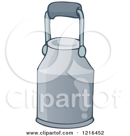 Clipart of a Metal Milk Jug - Royalty Free Vector Illustration by visekart