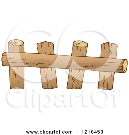Clipart of a Log Farm Fence - Royalty Free Vector Illustration by visekart