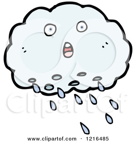 Cartoon of a Rain Cloud - Royalty Free Vector Illustration by lineartestpilot