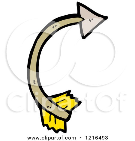 Cartoon of a Bent Arrow - Royalty Free Vector Illustration by lineartestpilot