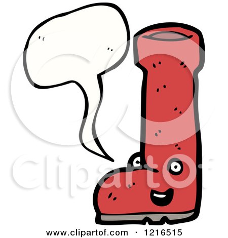 Cartoon of a Boot Speaking - Royalty Free Vector Illustration by lineartestpilot