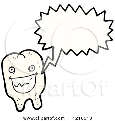 Cartoon of a Tooth Speaking - Royalty Free Vector Illustration by lineartestpilot
