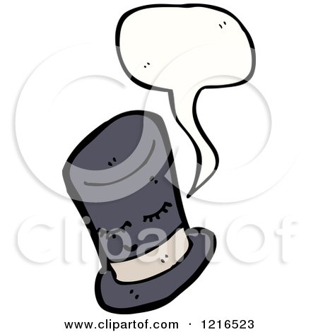 Cartoon of a Speaking Hat - Royalty Free Vector Illustration by lineartestpilot